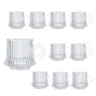 Jogo 10 XícarasDe Café Caneca Vidro Robusta Lines 85ml Em Casa Tem