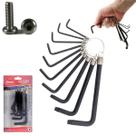 Jogo 10pçs Chave L Torx Profissional CrV Tipo Argola T8 a t50 Corneta