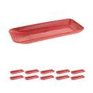 Jogo 10un travessa retangular petisqueira vermelho