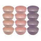Jogo 12 Bowl De Bambu Ecológico Resistente Não Quebra Bege Lines Tigela Lyor 750ml