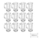 Jogo 12 Canecas Zero Grau 380ml Cerveja Chopp Vidro Grosso