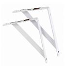 Jogo 12 Cantoneira Mao Francesa Branca Para Prateleira Madeira E Mdf 30cm Organizador De Parede Resistente Até 170kg Par