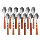Jogo 12 Colheres de Sopa Cabo de Madeira Churrasco Astana 20cm Em Casa Tem