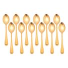 Jogo 12 Colheres Dourada de Mesa Sopa Jantar Victoria Gold Inox Fratelli