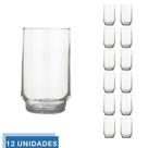 Jogo 12 copo 300ml Vidro Lights Suco Agua Transparente Nadir