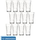 Jogo 12 copo 350ml Vidro Vitrage Suco Agua Transparente Nadir