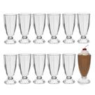 Jogo 12 Copo de Milk Shake Taça de Vidro Transparente Sorveteria 380ml Em Casa Tem