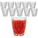 Jogo 12 Copos de Vidro Diamond Água Suco Vitamina Coquetel Long Drink Multiuso 300ML