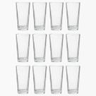 Jogo 12 Copos Vidro Venice 260ml Transparente Base Quadrada