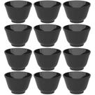 Jogo 12 Cumbucas Bowl Coza Uno 450ml Tigela Preta Plástico Salada Açaí Cereais Sobremesas