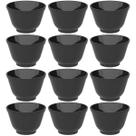 Jogo 12 Cumbucas Bowl Coza Uno 450ml Tigela Preta Plástico Salada Açaí Cereais Sobremesas