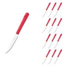 Jogo 12 Facas Aço Inox e Plástico Vermelho Linha Luna