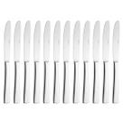 Jogo 12 Facas de Mesa Aço Inox 23,5cm Pisa Wolff Jantar Almoço Mesa Posta