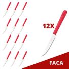 Jogo 12 Facas Vermelho Luna Plástico e Inox Mesa Posta