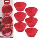 Jogo 12 Formas de Silicone Cupcakes 6,5cm Forno Microondas