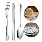 Jogo 12 Garfos 12 Colheres e 12 Facas de Sobremesa Aço Inox Prata Linha Silver Em Casa Tem