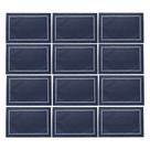 Jogo 12 Lugar Americano Azul de Poliester e Linho Natural para Mesa 45x30cm Lyor