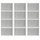Jogo 12 Lugar Americano Retangular Mesa PVC Dotted Cinza 45x30cm Lyor