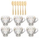 Jogo 12 Pçs Xícaras de Café 80ml e Colherinhas Inox Dourado Lyor Atendimento Recepção Jogo 12 Pçs Xícaras de Café 80ml e Colherinhas Inox Dourado Lyor Atendimento Recepção