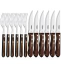 Jogo 12 Peças Jumbo Polywood Castanho Aço Inox Tramontina Para Churrasco Jogo 12 Peças Jumbo Polywood Castanho Aço Inox Tramontina Para Churrasco