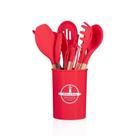Jogo 12 Peças Utensílios Silicone Colher Espátula Vermelho - 4you