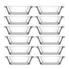 Jogo 12 Petisqueiras Retangular Vidro Casual 110ml