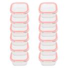 Jogo 12 potes de vidro quadrado 320ml com tampa bela kasa