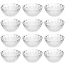 Jogo 12 Potes para Sobremesa Bowls Tigelas de Vidro 350ml King Lyor Transparente