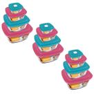 Jogo 12 Potes Quadrado Vidro 300ml 500ml 1L 2L Nadir Marinex