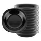 Jogo 12 Prato Fundo De Vidro Opalino Preto para Massas Risoto 21cm Quadrado Resistente Em Casa Tem