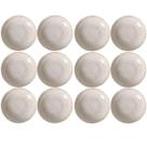 Jogo 12 Pratos Bio Latte Porto Brasil 22cm Fundo Rústico Off White Mesa Posta Jantar