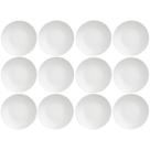 Jogo 12 Pratos de Porcelana Sobremesa Tramontina Leonora 19cm Brancos Raso Leve Cupê