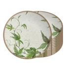 Jogo 12 Pratos de Sobremesa de Cerâmica Off White Coup Tropical Leaves Alleanza 20cm Jogo 12 Pratos de Sobremesa de Cerâmica Off White Coup Tropical Leaves Alleanza 20cm