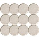 Jogo 12 Pratos de Sobremesa Porto Brasil 21cm Cerâmica Off White Mousse Petit Gâteau Brownie