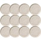 Jogo 12 Pratos de Sobremesa Porto Brasil 21cm Cerâmica Off White Mousse Petit Gâteau Brownie