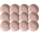 Jogo 12 Pratos Fundos 830ml Cerâmica Rosa Bio Litchi Mesa Ja