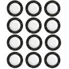 Jogo 12 Pratos Fundos em Porcelana 23cm Estampa Mármore Preto Germer Nero Redondos