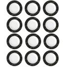 Jogo 12 Pratos Fundos em Porcelana com Estampa Mármore Preto Germer Redondos 23cm Nero