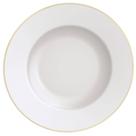 Jogo 12 Pratos para Pão Porcelana Tramontina Elisa 17cm Borda Dourada Entrada Petiscos Restaurante Jantar