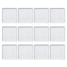 Jogo 12 Pratos Quadrados Rasos em Porcelana 16x16cm Americana Germer Branco