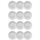 Jogo 12 Pratos Rasos Menu 26cm Vidro Duralex Liso Branco