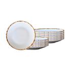 Jogo 12 Pratos Sobremesa 20cm Bambu Cerâmica Scalla 1ª Linha
