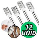 Jogo 12 Removedor de Escamas Inox Escamador de Peixe Profissional Para Limpar Escama Manual Em Inox