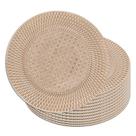 Jogo 12 Sousplat Redondo de Plástico Wolff com Textura de Rattan Bronze 33cm