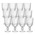 Jogo 12 Taça de Vidro Facetado Lapidado Cristalle Premium Transparente para Água 360ml Haüskraft