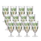 Jogo 12 Taças de Cristal Palm Tree Coqueiro para Água Suco Wolff 450ml