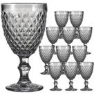 Jogo 12 Taças de Vidro Luxo Agata Cinza 340ml Vinho Água Drinks Grosso Resistente Ametista Jogo 12 Taças de Vidro Luxo Agata Cinza 340ml Vinho Água Drinks Grosso Resistente Ametista