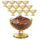 Jogo 12 Taças De Vidro Sobremesa Ambar Diamante Sorvete Açai Luxo 400ml