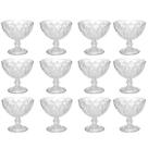 Jogo 12 Taças Diamond Lyor Sobremesa 250ml Vidro Transparente Tigela Pote Doces
