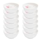 Jogo 12 Tigela Saladeira Grande Cumbuca Sobremesas Flowers Bord Vidro 1400ml 23cm Em Casa Tem